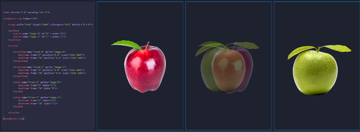 NexVDO SDK 透過簡單的介面來呼叫像百葉窗、淡入淡出、飛入飛出等眾多轉場特效